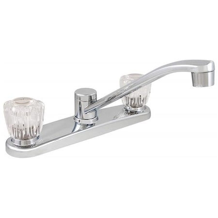 LDR 013 3101CP Kitchen Faucet, Dual Acrylic Handle Without Spray, Chrome